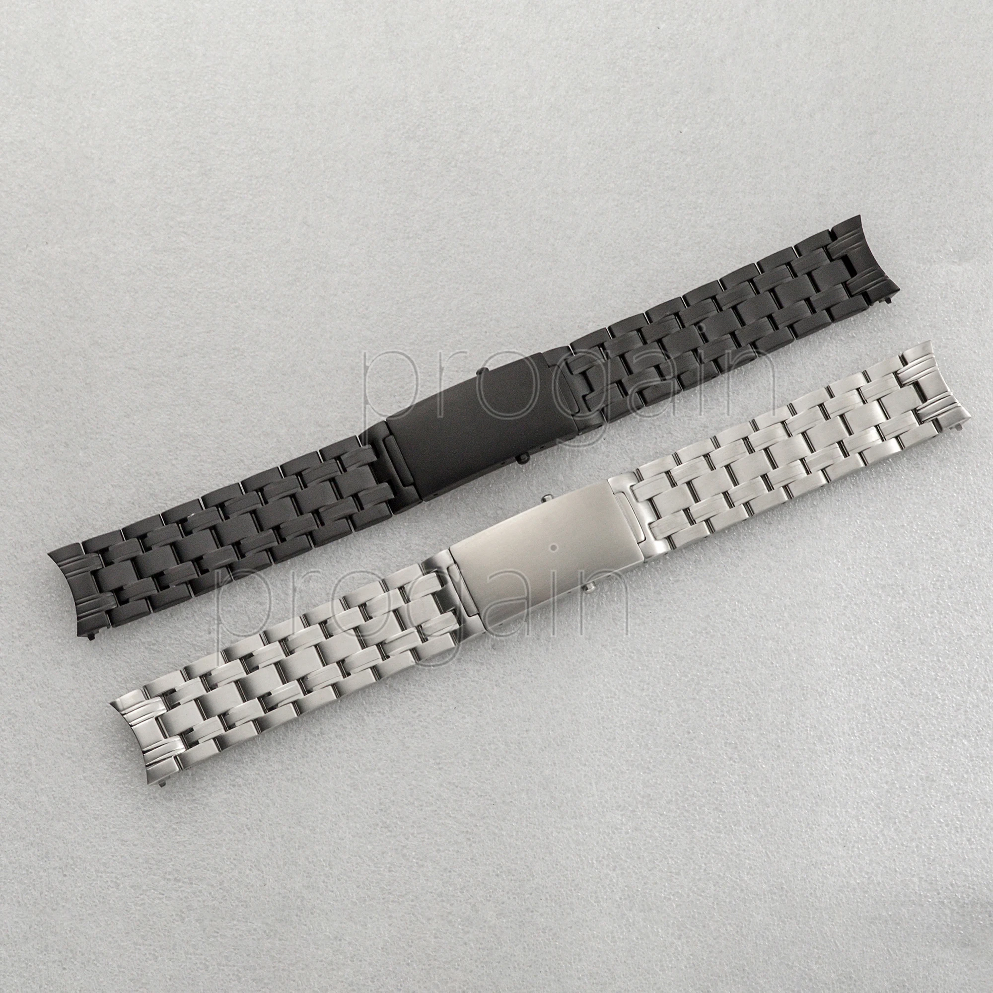 Silver/Black 20mm Strap Stainless Steel Bracelet For Seamaster 300 Band Replace Parts Wristband Watch Accessories