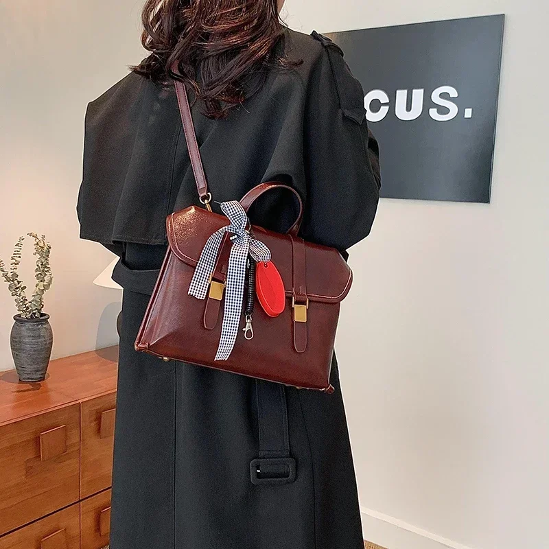 

Elegant Handbags Leather Crossbody Bag For Ladies, Luxury Brand Shoulder Messenger Tote With Adjustable Strap Secure Closure