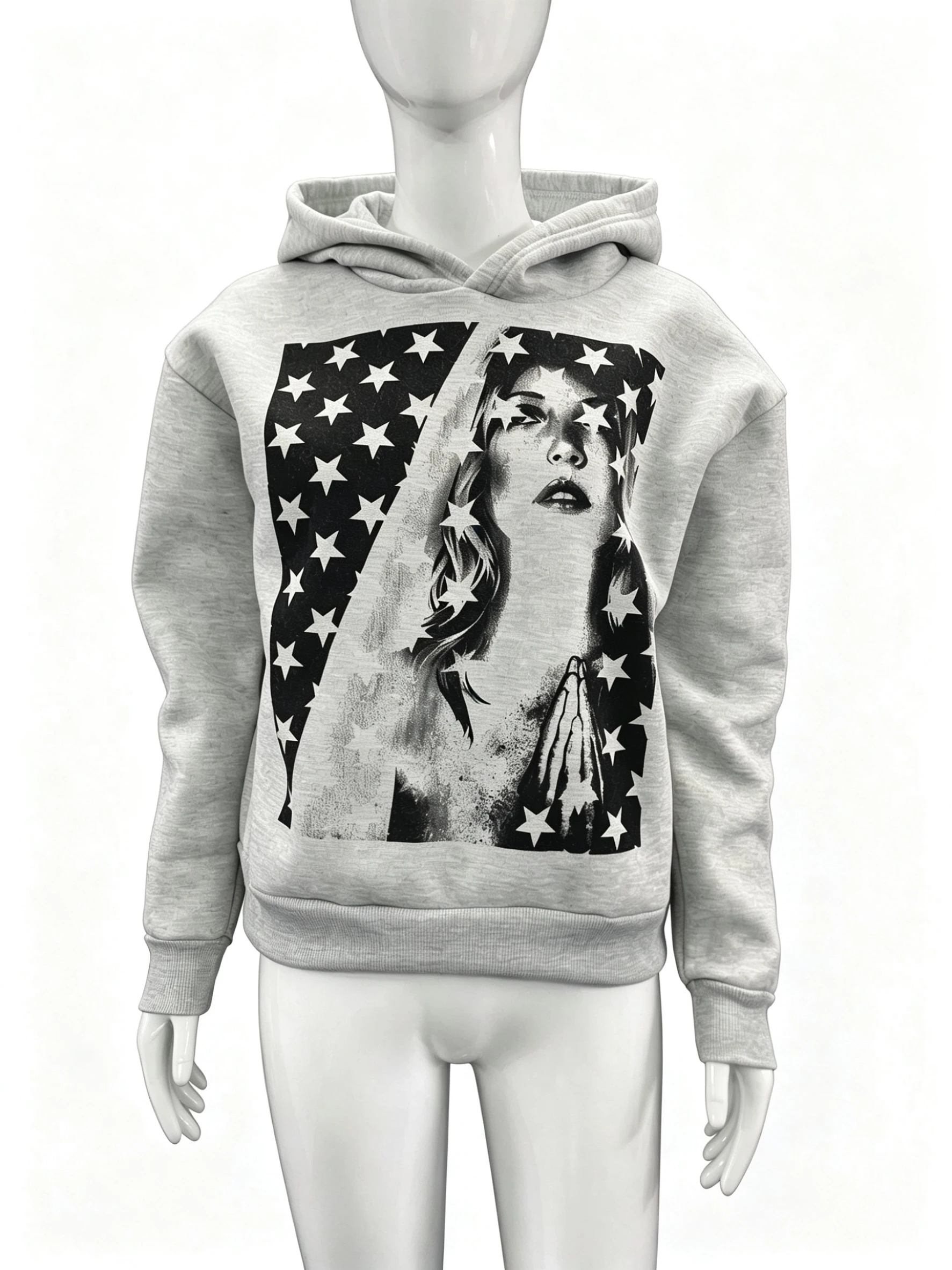 2026 Spring Retro Star Portrait Print Hoodie Loose Vintage Couple Matching Trendy Street Casual Sweatshirt