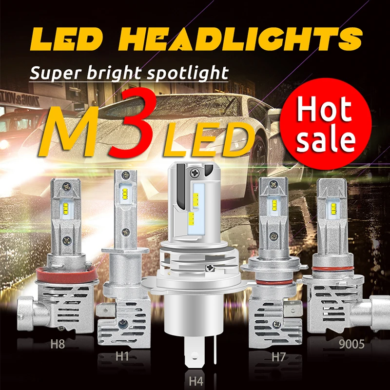 2×h7 led light CSP chips h8 Led fog light H11 LED Light h9 led 9005 hb3 LED FOG LAMP 9006 hb4 led car headlight H4 moto headlamp