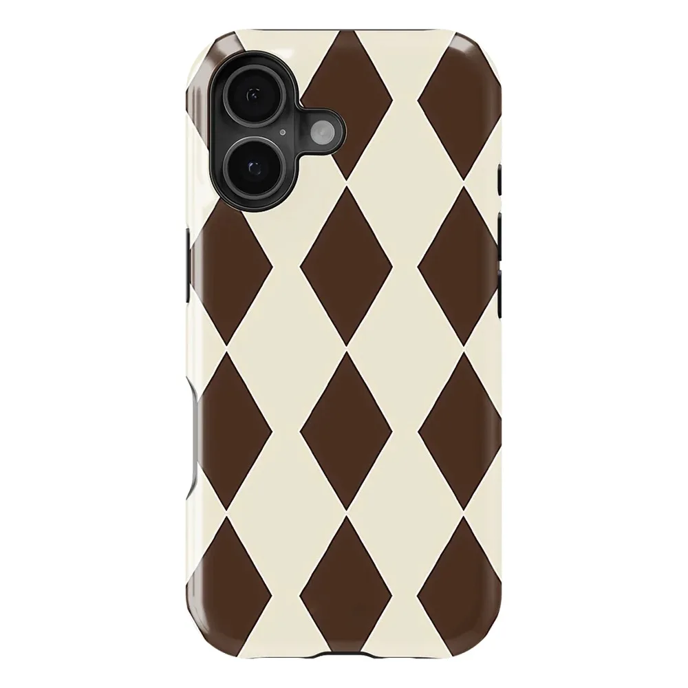 Dark Chocolate Phone Case for iPhone 17 16e 16 15 14 13 12 11 X XS XR XSMAX 7 8 Air Pro Max Plus Luxury Double-layer Back Cover