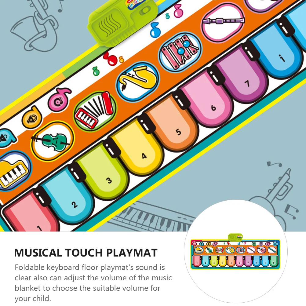 Musical Piano Mat Foldable Keyboard Floor Playmat Strong Load-Bearing Touch Activated Music Blanket For Early