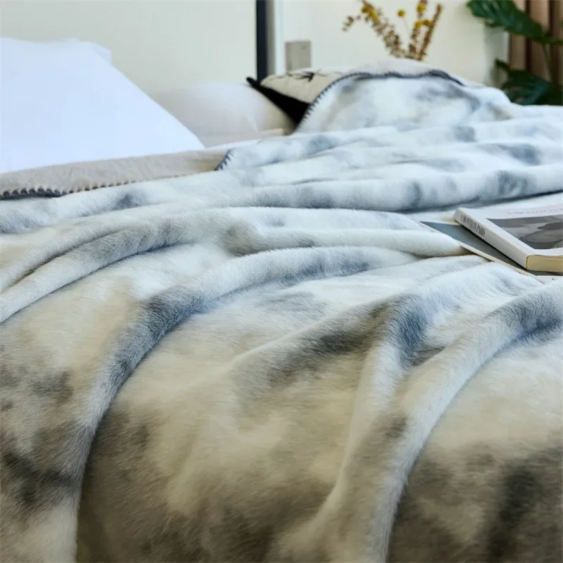 Customizable led luxury gold mink ink printing office blanket single double sofa blanket