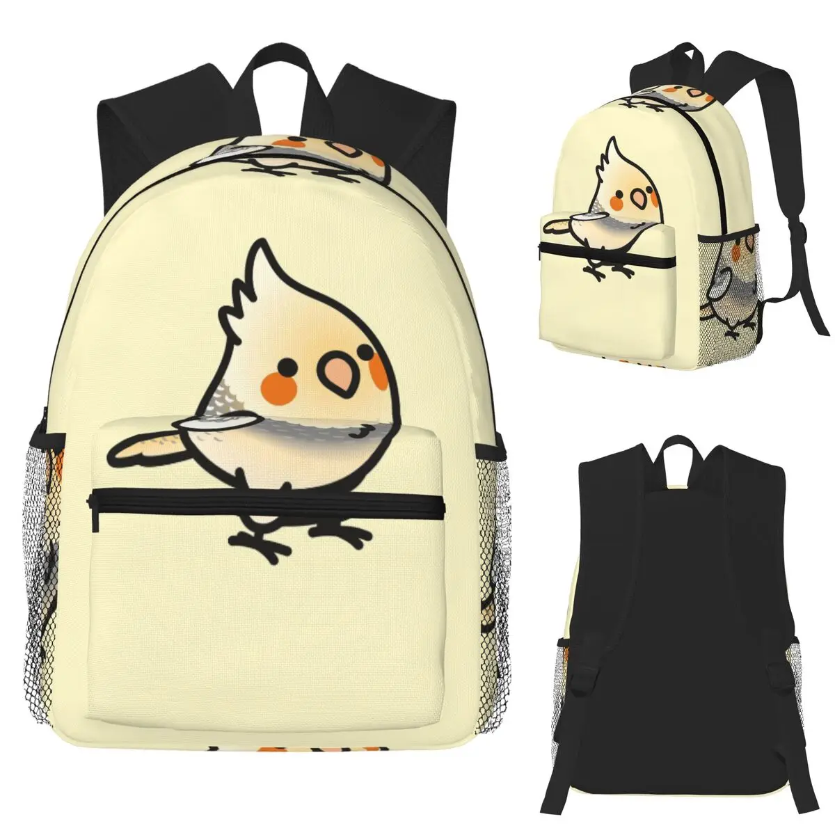 

Chubby Pearl Pied Cockatiel Student Backpack School Bag Hiking Travel Daypack for Boys Girls Fashion Bookbag Shoulder Bags