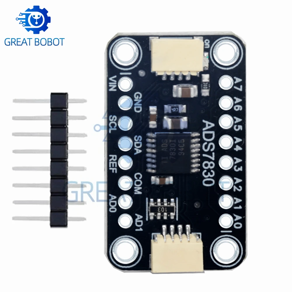 2.7V‑5.5V ADS7830 8‑Bit ADC Module, STEMMA QT Qwiic Analog‑to‑Digital Converter