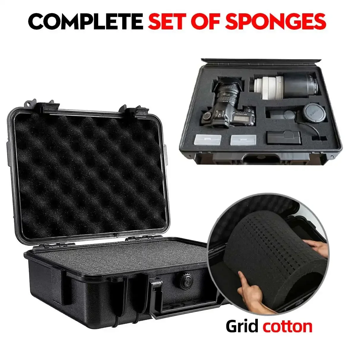 Waterproof Sealed Tool Box Shockproof Tool Case Safety Resistant Camera Photography Multimeter Storage Box Suitcase With Sponge