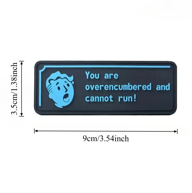 Embroidered Morale Chapter Patch You Are Overencumbered and Cannot Run Tactical Badge Outdoor Armband Hook Loop Backpack Sticker
