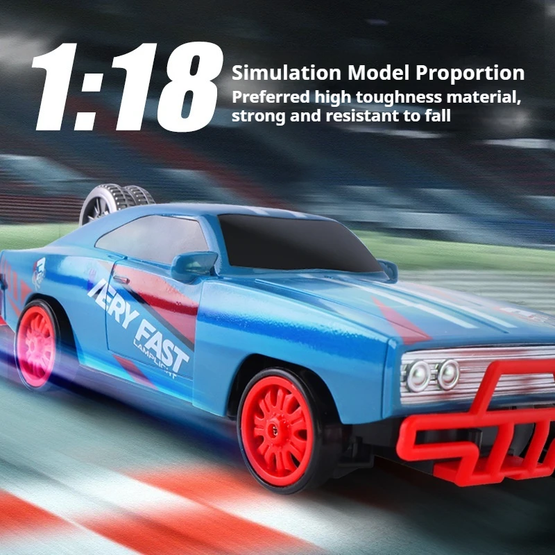 New Rc 1:18 Drift Remote Control Car Four-Wheel Drive High-Speed Stunt Car 2.4g Racing Car Toys Children Birthday Holiday Gifts