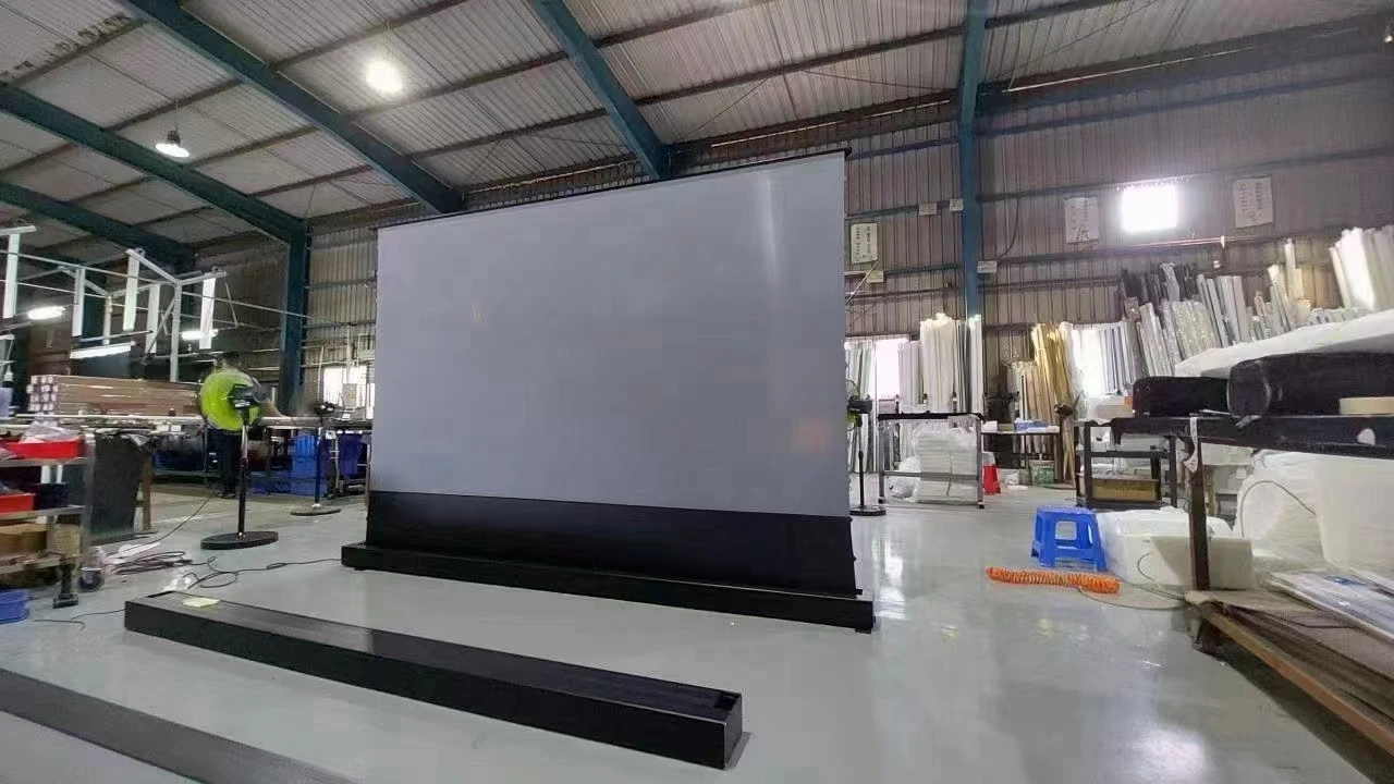 Crystal Screen Projection Screens with No MOQ 120 Inch Motorized Electric Projector Screen Ust Alr Roll up Pet