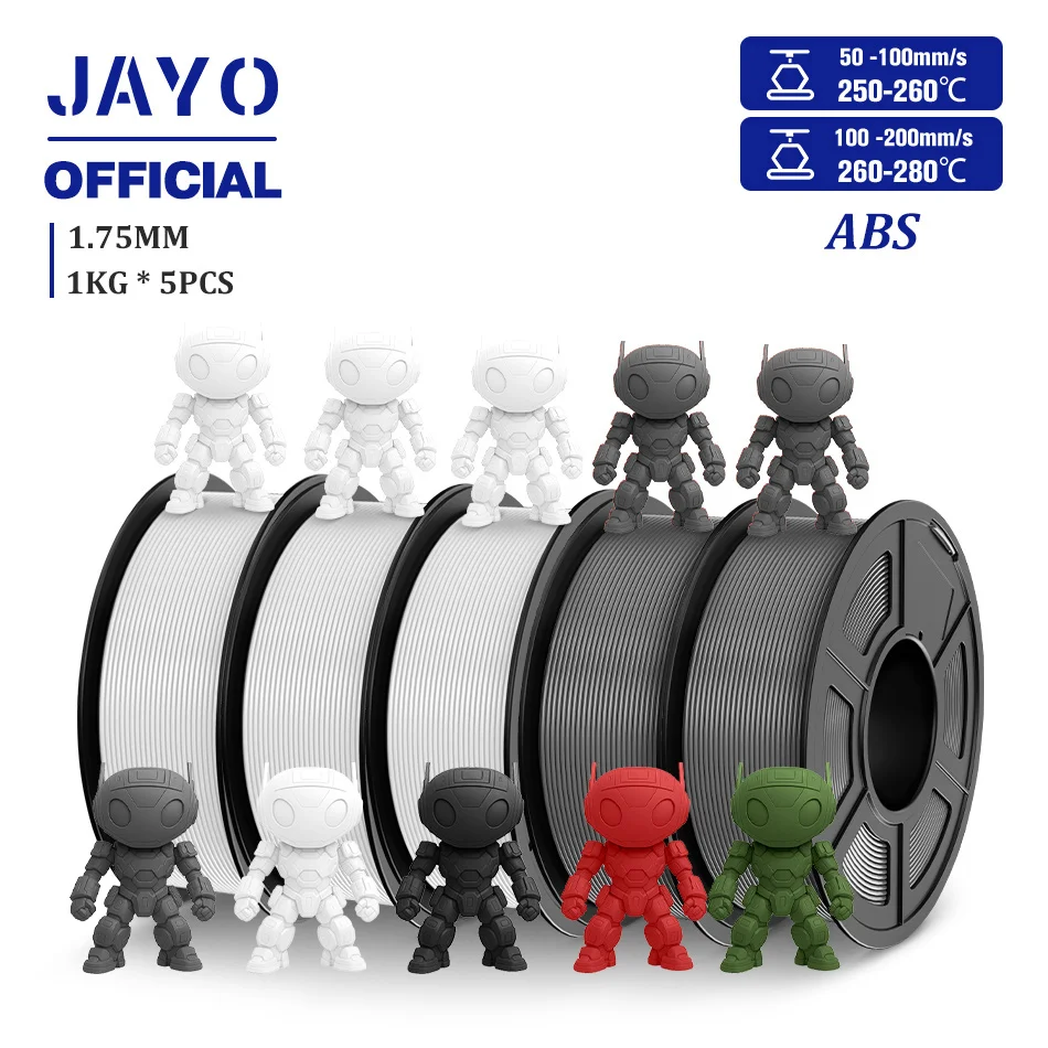

JAYO ABS 3D-нить для принтера 1 кг 1,75 мм ABS 3D-нить для 3D-ручки хороший эффект ABS материалы для 3D-печати 5 рулонов/набор