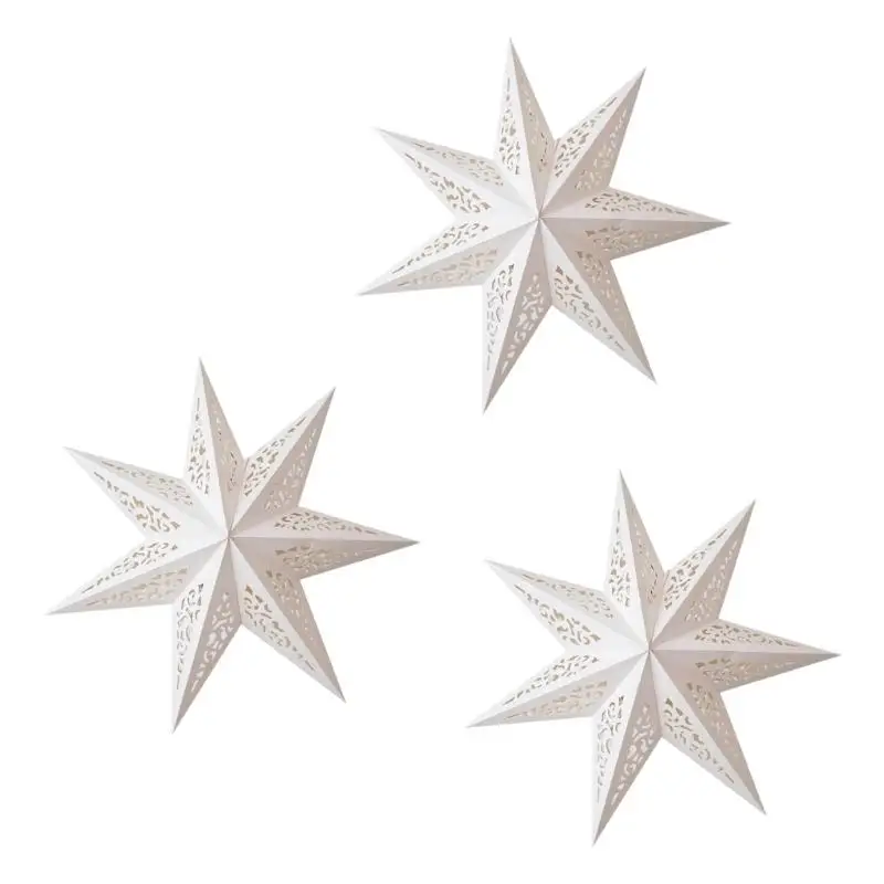 E8BD Paper Star Lanterns Hanging Ceiling Lampshade For Christmas Celebration Decors