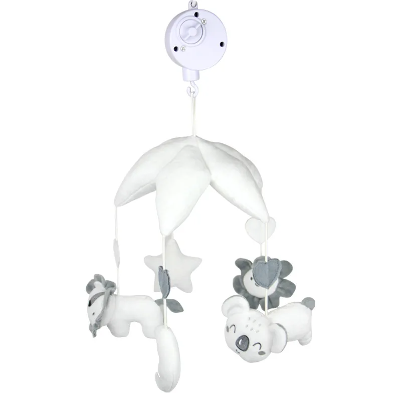 Chocalho de sino para berço de bebê, chocalho para bebês calmantes para dormir, brinquedo de pelúcia, sino pendurado, cinto giratório, suporte de cama, brinquedos para crianças pequenas