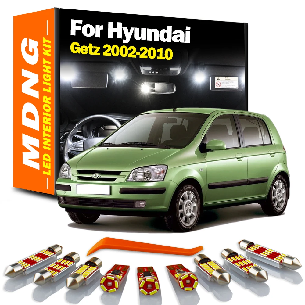 MDNG 8Pcs Canbus Car LED Interior Map Dome Light Kit For Hyundai Getz 2002 2003 2004 2005 2006 2007 2008 2009 2010 Led Bulbs