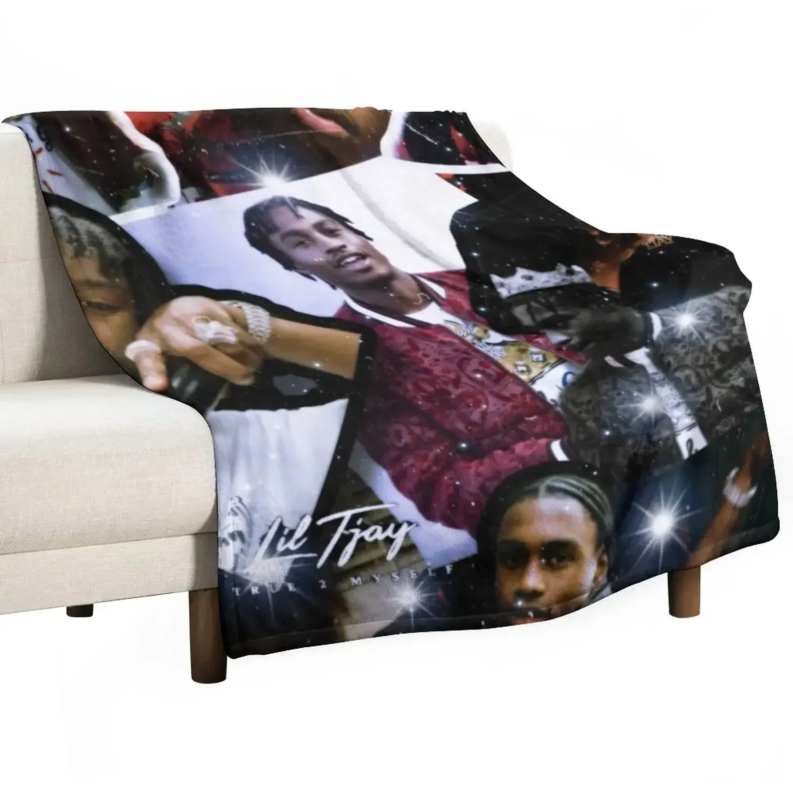 Lil Tjay, Hip-Hop, true 2 myself, GOAT Throw Blanket Blankets For Sofas Picnic Blankets