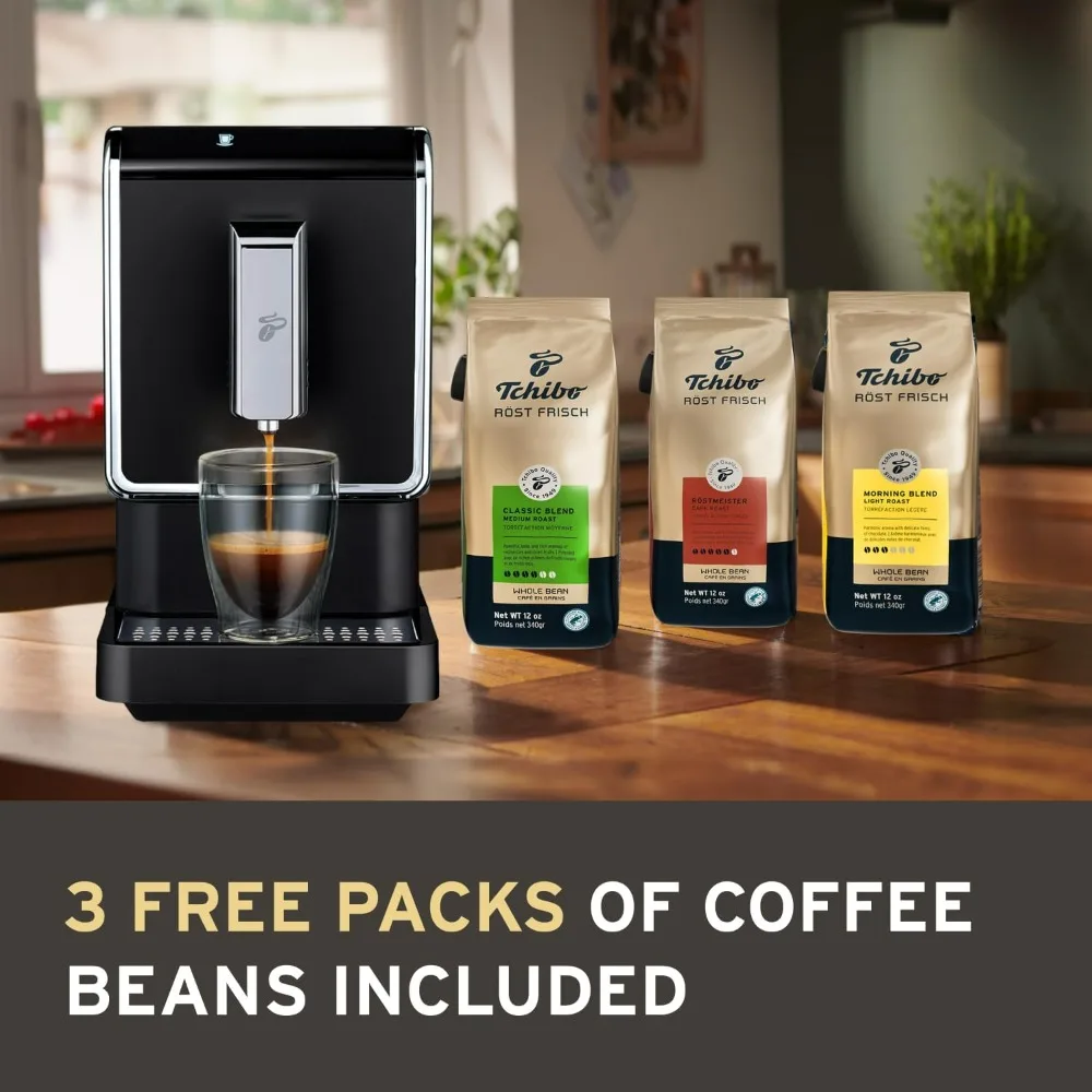 Single Serve Coffee Maker - Automatic Espresso Coffee Machine - Built-in Grinder, No Coffee Pods Needed + 3x 11.9 Ounce Bags