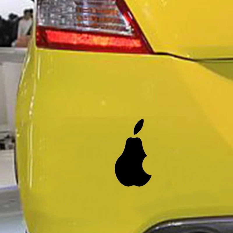 Personality Car Sticker Pear NO Apple Logo Waterproof Vinyl Decal Car Accessories Pegatinas Para Coche Car Styling