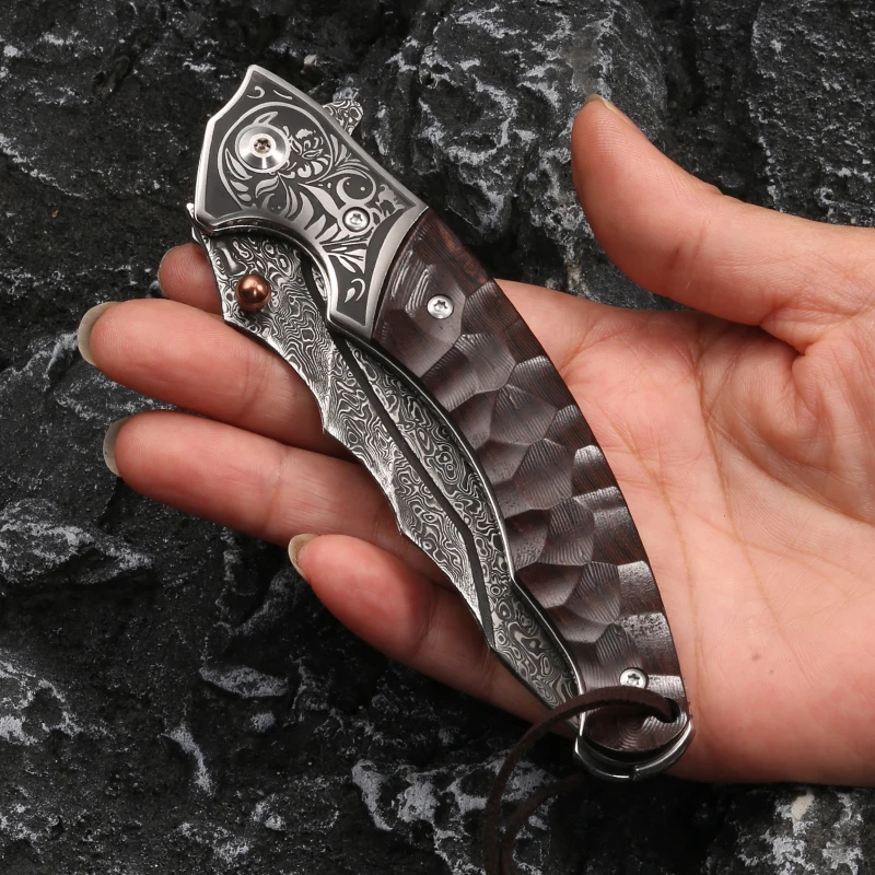 VG10 Titanium Folding Knife Combat Survival Pocket Knife Camping Outdoor Self-Defense survival Rescue utility knife