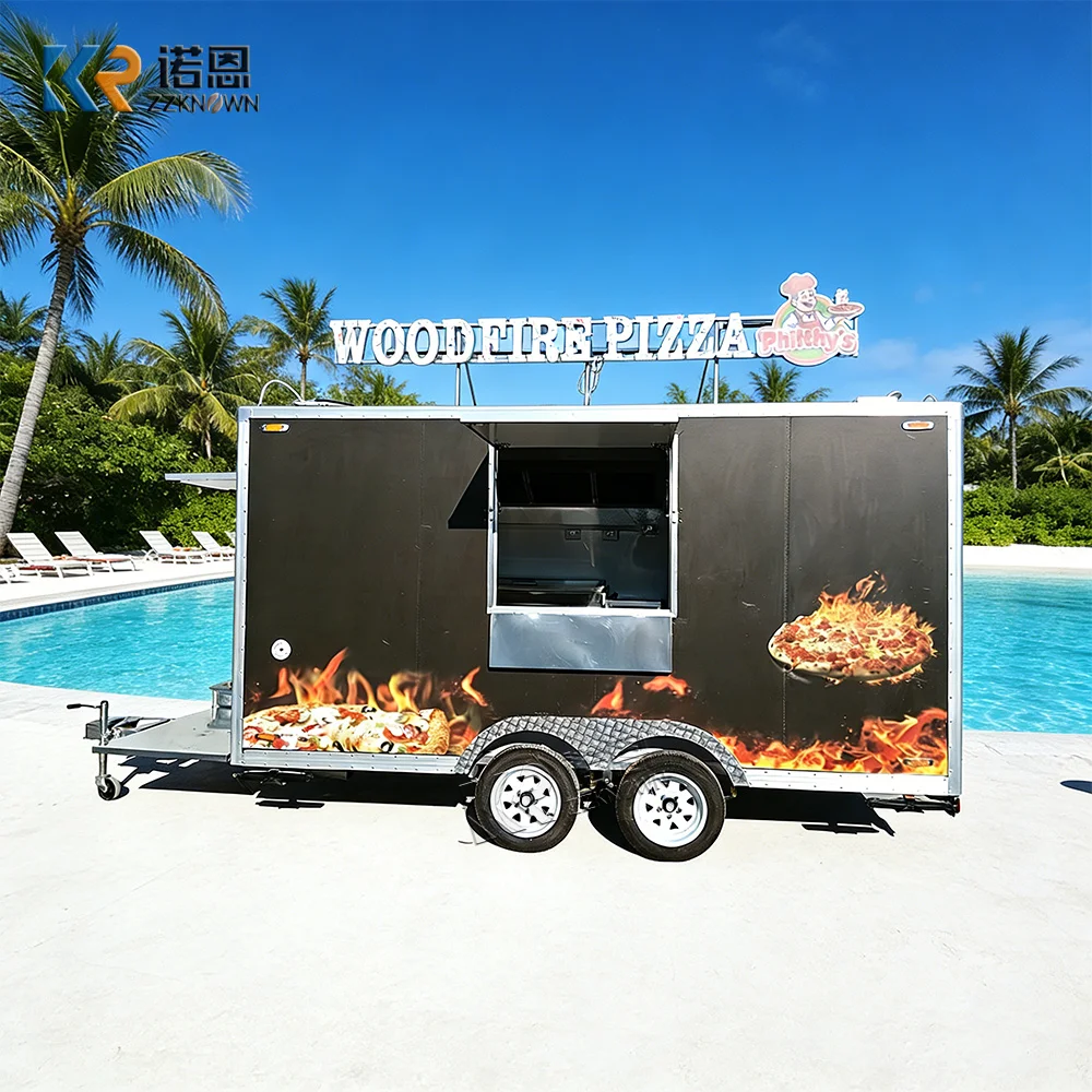

Custom Street Portable Ice Cream Food Truck Coffee Beverage Catering Truck Mobile Cafe Food Trailer With Full Kitchen
