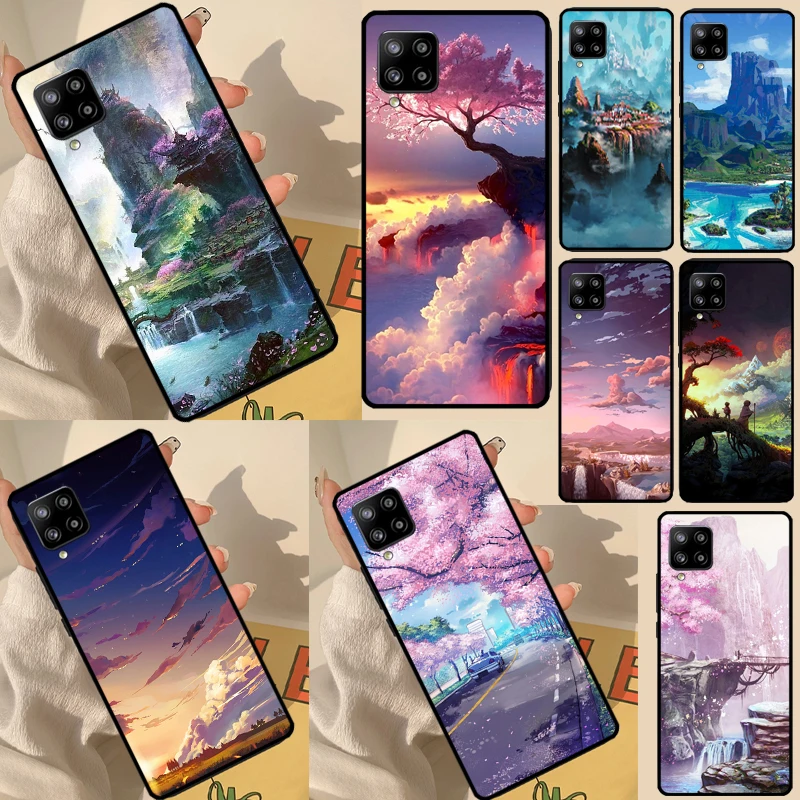 Anime Natura Landscape Phone Case For Samsung Galaxy A14 A34 A54 A12 A22 A32 A52 A72 A51 A71 A33 A53 A73 A50