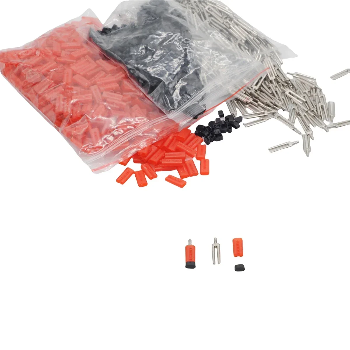 500/1000pcs Double Dowel Pins Three-item Set Laboratory Use Double Twin Pin Tools Red Plastic Cap Twin Pin Product