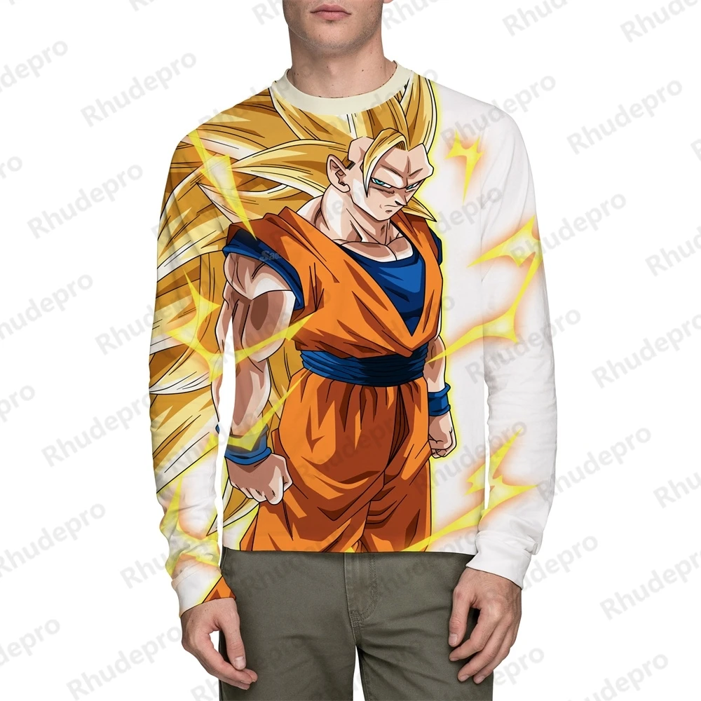 Boy Long Sleeve T-Shirt Short Goku Dragon Ball Vegeta Super Saiya Tops Hip Hop Tee Men 2024 Children's 5XL Trend Y2k T Shirts