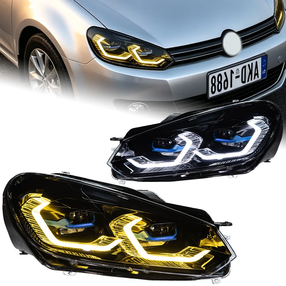 Car Lights For VW Golf 6 Headlight Projector Lens Golf6 Mk6 Dynamic Signal Head Lamp LED Headlights Drl Automotive Accessories