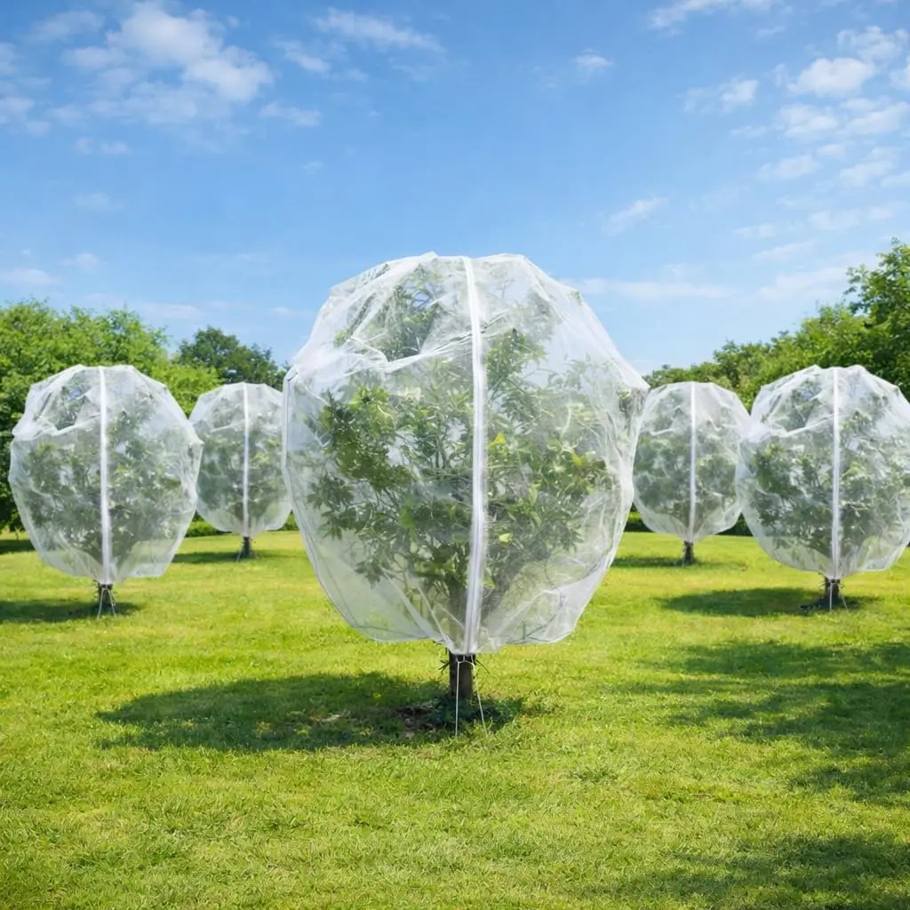 

Набор из 5 многоразовых сеток для фруктовых деревьев с молнией и шнурком, прочные сетчатые чехлы от птиц, белок, оленей и насекомых