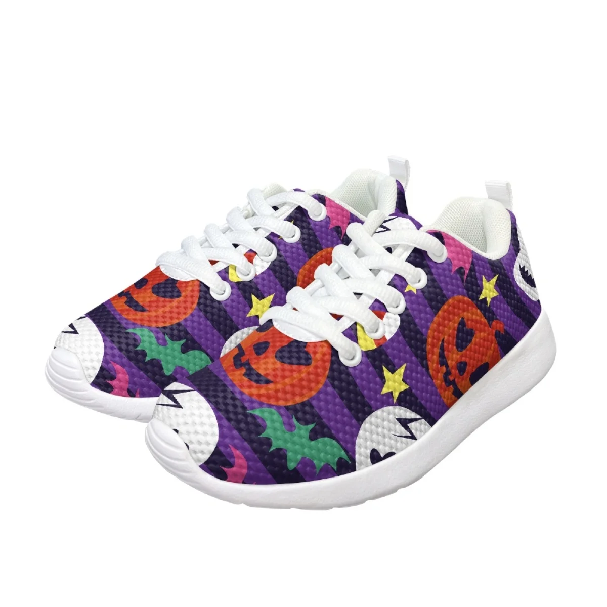 Pompoen Vleermuis Spookprint Kinderen Sneakers Zapatillas Informales Breien Gym Vuilbestendig Halloween Cadeaus Voor Kinderen Schoenen