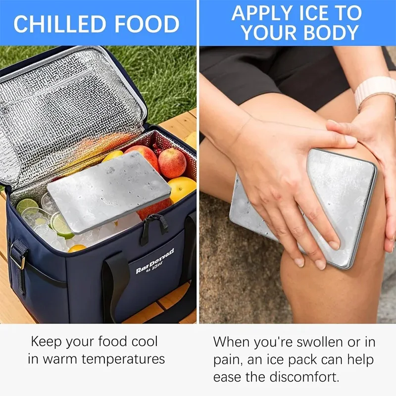 Ice Packs For Lunch Boxes Reusable Stainless Steel Ice Packs Long-lasting High-performance Stainless-steel Ice Pack Ice Cubes view 5