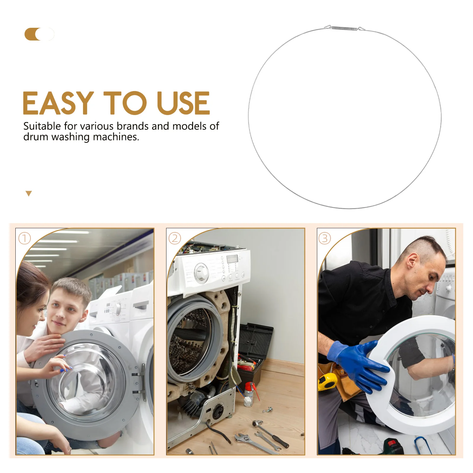 Hose Washing Machine Door Seal Washer Accessory Supplies Replacement The Circle Stainless Steel Boot Spring Clamp Silver Parts