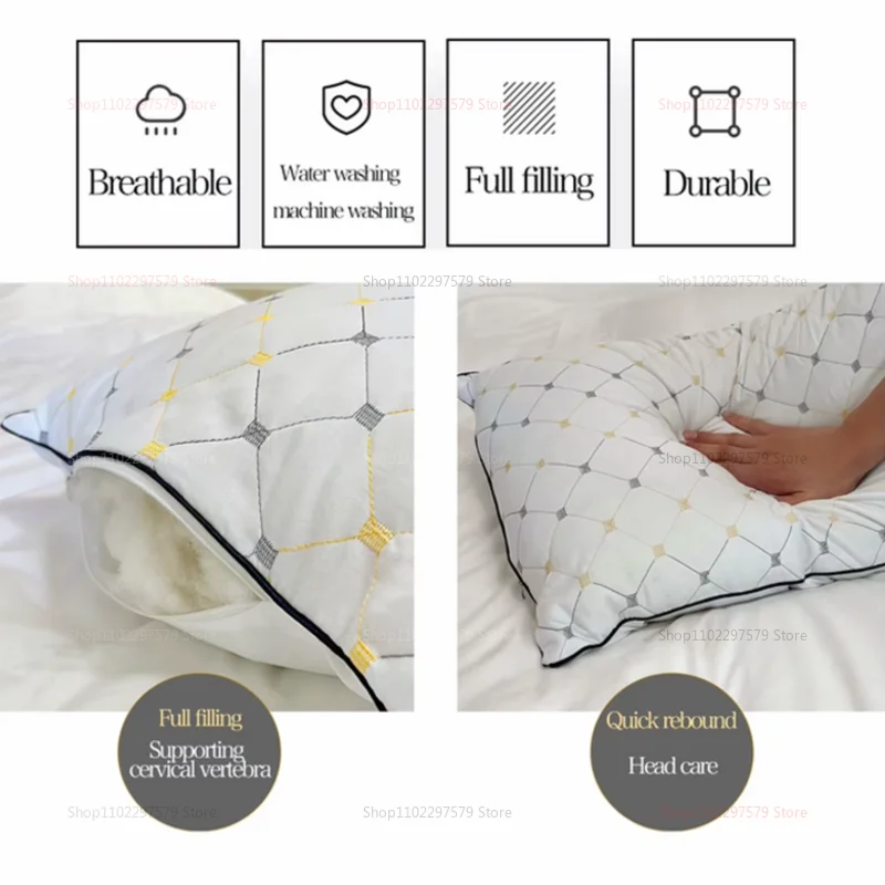 وسائد الفندق مصممة خصيصًا لحماية العمود الفقري العنقي ومساعدة النوم للاستخدام المنزلي وسادة واحدة