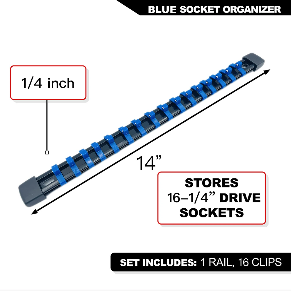 1/4 "3/8" 1/2 "Wrench Houders Rechte Plastic Universele Socket Organizer Rail Beugel Reparatie gereedschap Socket muursleutel Thuis Gereedschap - afbeelding 1
