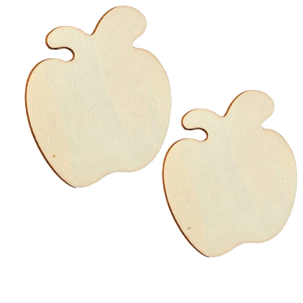 

70 PCS Wooden Art Decorations Unfinished Ornaments Chip Cutout Craft DIY Projects