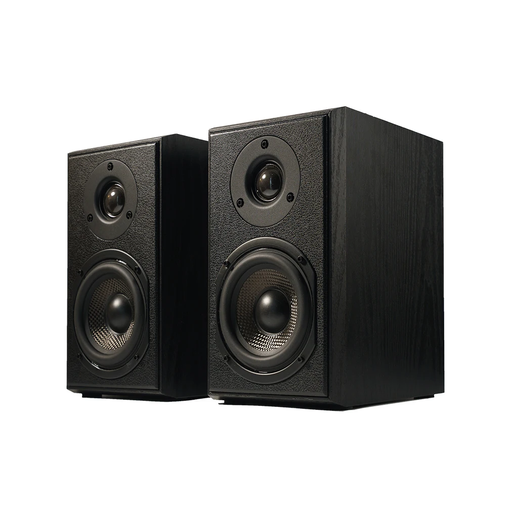 Samtronic 4 Inch Two-Way 50W 2.0 Channel Super Bass HIFI Passive Bookshelf Speakers with Mini Amplifier 20Hz-20KHz