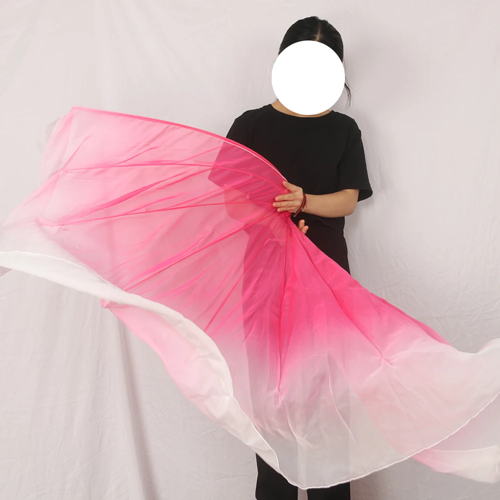 Fishbone Fan Veil Cartilage Big Size Soft Flowy Opening Dance Props Adults Stage Performance Event Show Costume Worship Blue