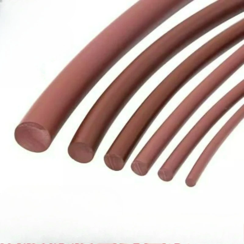 1/2/5/10M Brown FKM Solid Rubber Sealing Strip Dia2-20mm  Wear and High Temperature Resistant Industrial Machinery Sealing Strip