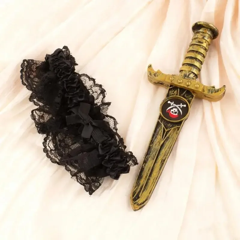 Leve prático rendas perna coberturas halloween cosplay acessório fácil manutenção festa tema outfit realçador