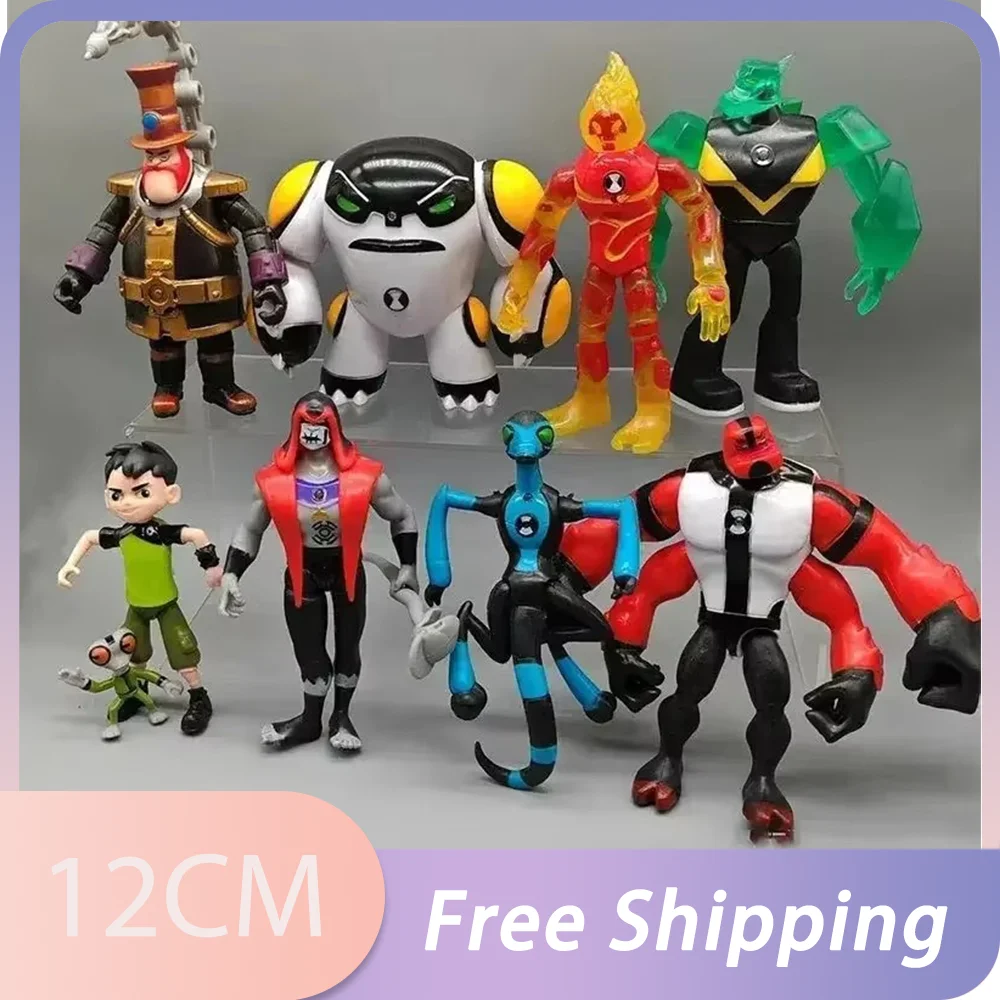 Omnitrix Ben10 Action figuren Ben Tennyson 10 Aliens Heat blast Überlauf 12cm Modell Spielzeug Sammlung Kinder Geschenke