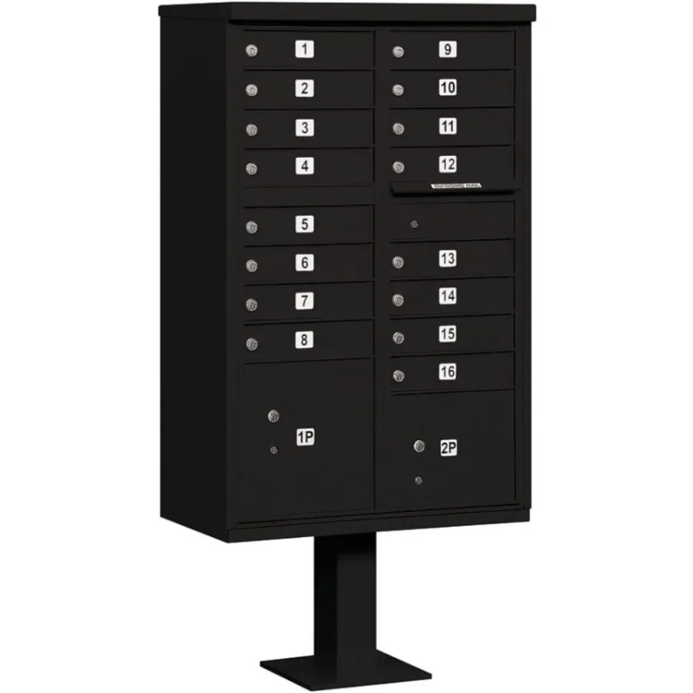 

3316BLK-U 16 A-Size Doors, Type III Cluster Box Unit, Compatible with USPS Lock for Secure Mail Collection Solution