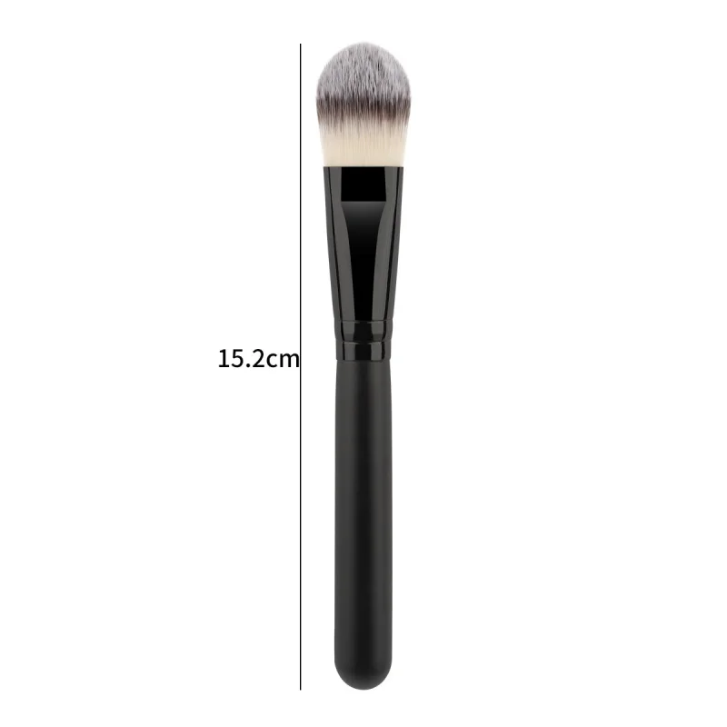 Nouveau produit tout noir langue forme plat fond de teint brosse adapté aux débutants conception sans trace Base maquillage rapide maquillage Application