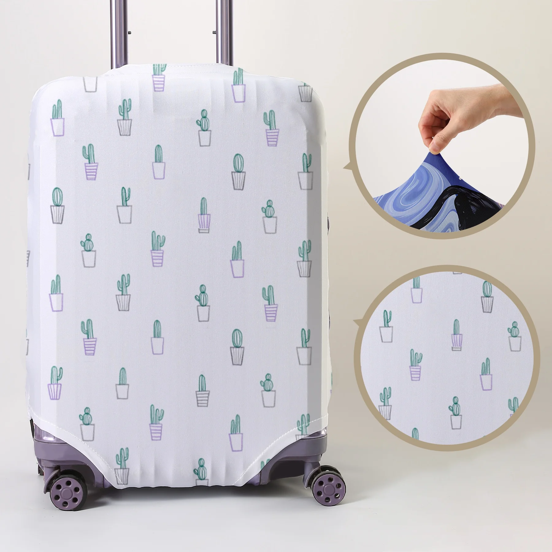 

Простой защитный чехол для багажа с принтом в виде кактусов в горшках, подходит для чемоданов 18-32 дюймов, чехол для ручки чемодана.