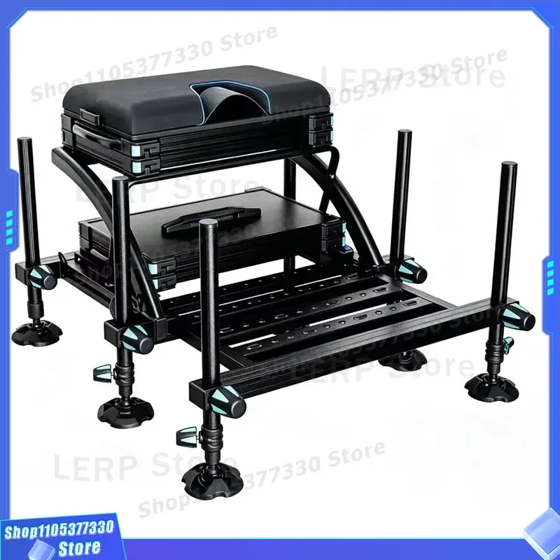 Aluminum Fishing Seat Box with Feeder Toolbox Multiple Designs Different Models for Angler Storage Portable Tackle Container