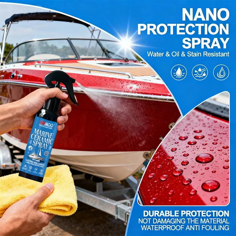 Boat Ceramic Coating Wax – One-Step Polish & Sealant, Removes Oxidation & Scratches on Fiberglass, Gelcoat & Paint