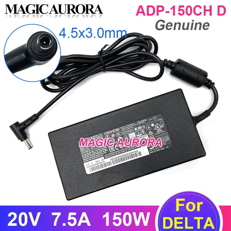 

Genuine DELTA ADP-150CH D 150W Charger 20V 7.5A 4.5x3.0mm AC Adapter For MSI GF76 GF66 Gaming Laptop Power Supply A18-150P1A