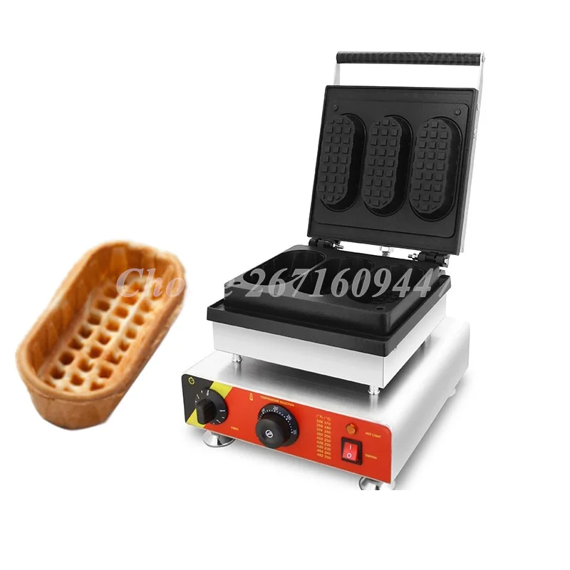 

Commercial Electric Stainless Steel waffle machine snack waffle maker 3 Pcs Waffle Bowl Maker