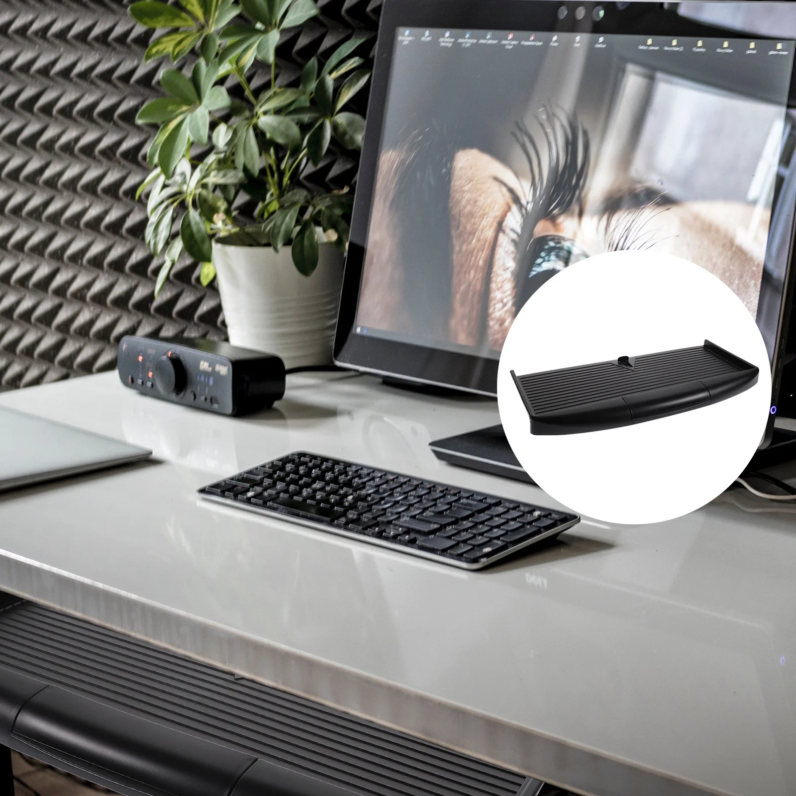 

Tray Under Desk Drawer Slide Out Ergonomic Tilt Design Large Keyboard Stand For Office Home Use Under Desk Keyboard Tray