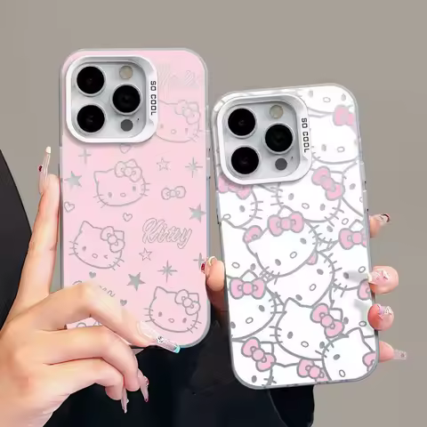 Pink Hello Kitty Case For Samsung Galaxy S25 S24 S23 S22 S21 S20 Plus Ultra FE A55 A35 A54 A53 A15 A52 A52S Cute Matte IMD Cover