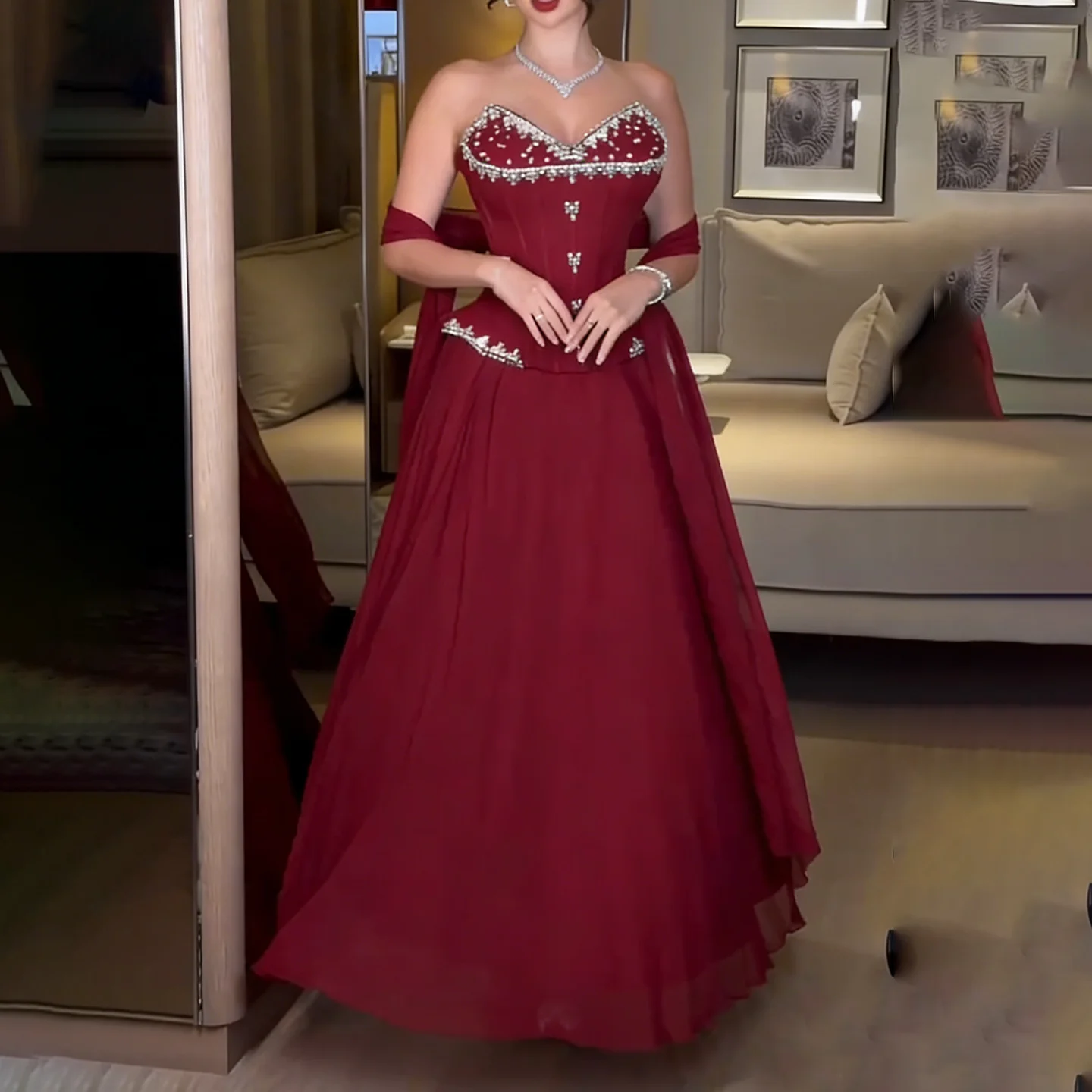 

Вечерние платья FOLOBE Red Sweetheart: элегантные, А-силуэт, с кристаллами и бисером, роскошные, для выпускного вечера, свадебные, на заказ