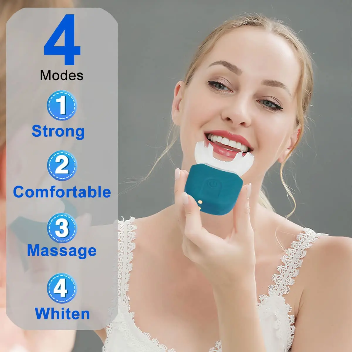 Ultrasonic Electric Toothbrush U-shaped Adult Automatic Toothbrush 360° Full Mouth Whitening Wireless Charging Waterproof Brush