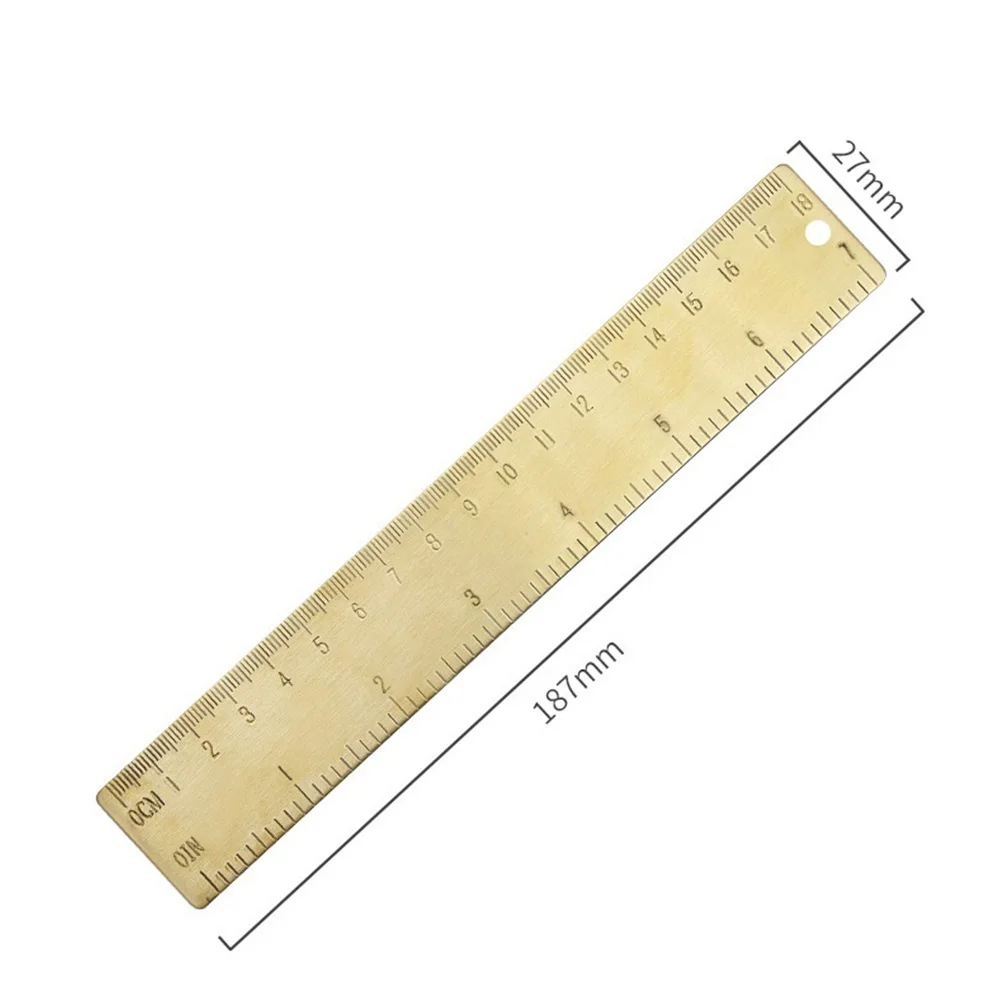 Brass Measuring Ruler Mini Scale Triangle Ruler Clear Reading Metric-English Conversion For Drawing Cartography Measure Tools
